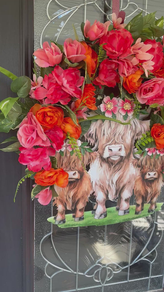 Highland Cow wreath
